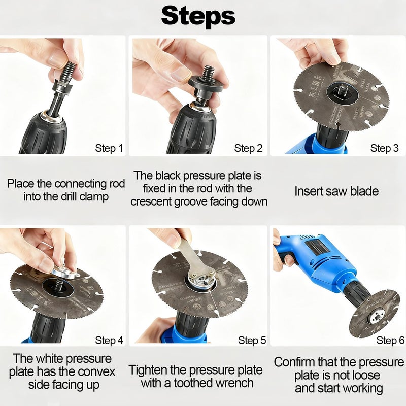 DICSINM Electric Drill Angle Grinder Connecting Rod Set, Angle Grinder Tool Drill Arbor Mandrel Adaptor with Replacement Grinders Flange Nuts, Flange Nuts and Spanner Wrench for 10 to 13 mm (2 Set) - Image 2